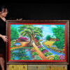 Tranh Đá quý Phong cảnh làng quê 1m42 *1m - TDQLQ02