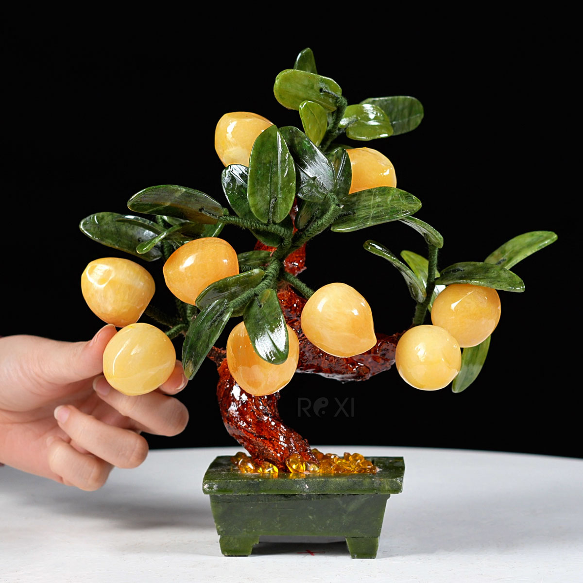 Cây đào đá vàng ngọc hoàng long 9 quả
