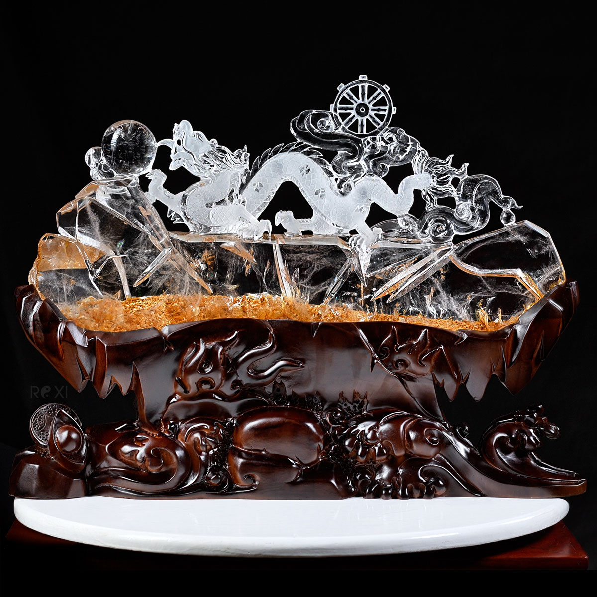 Tuong rong da thach anh trang uu linh 62 cm 1