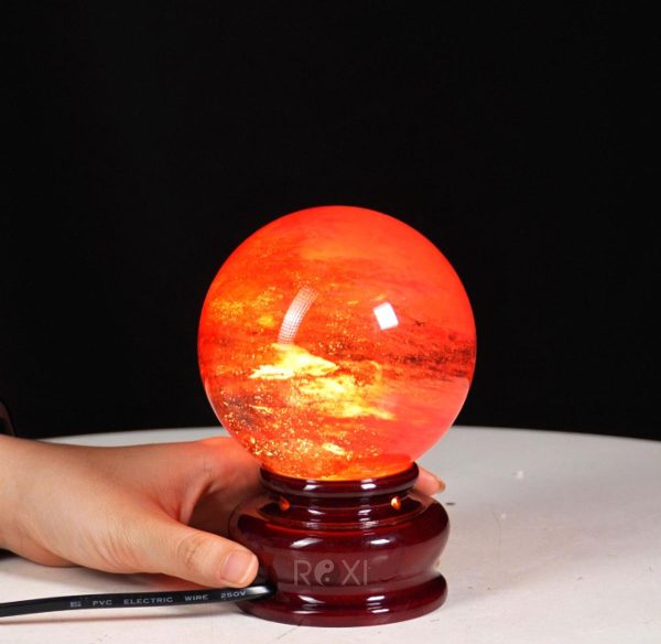 Quả cầu màu đỏ + đế đèn