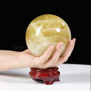 Quả cầu thạch anh vàng tự nhiên 1,84kg