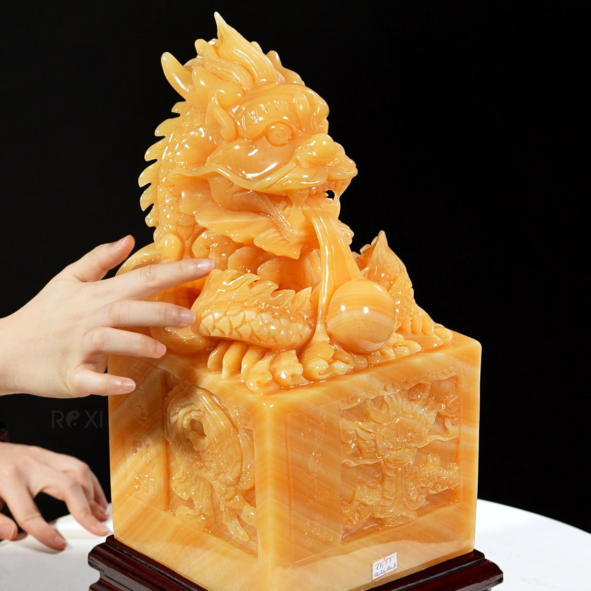 Ấn Rồng bằng ngọc hoàng long tự nhiên 36cm - 18,5kg