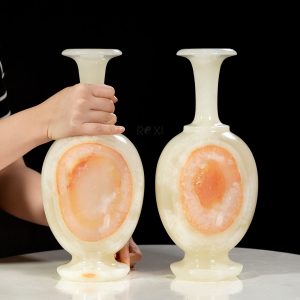 Alternative view of Bình hút lộc - Cặp lục bình ngọc onyx 32cm