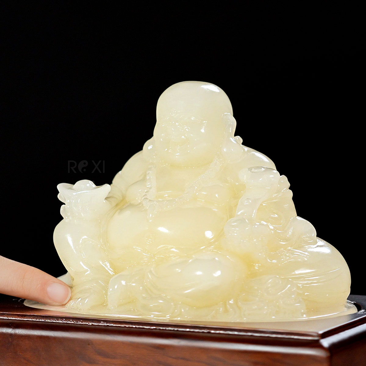 Tượng di lặc ngọc onyx tự nhiên 16cm (mẫu 3)