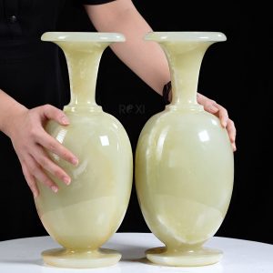 Alternative view of Bình hút lộc - Cặp lục bình ngọc onyx xanh 36,5cm