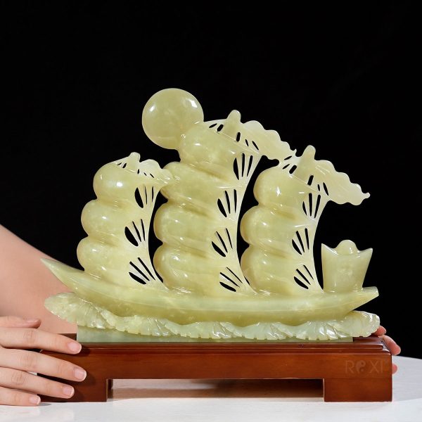 Thuyen buom ngoc onyx xanh 30 cm 1