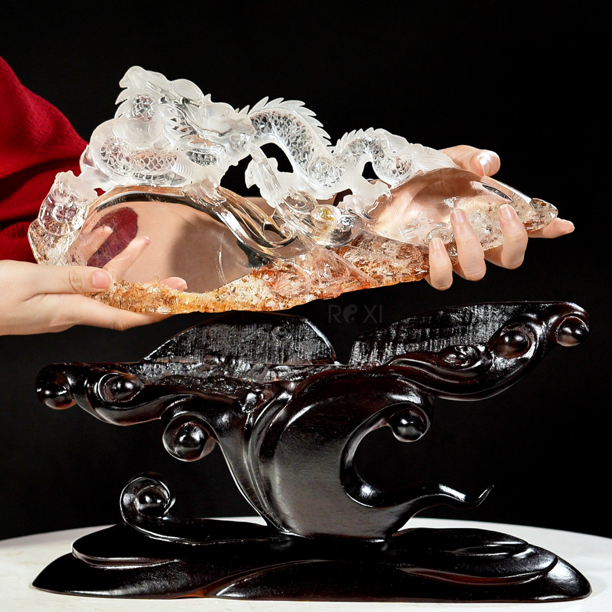 Tuong rong thach anh trang 38cm 4