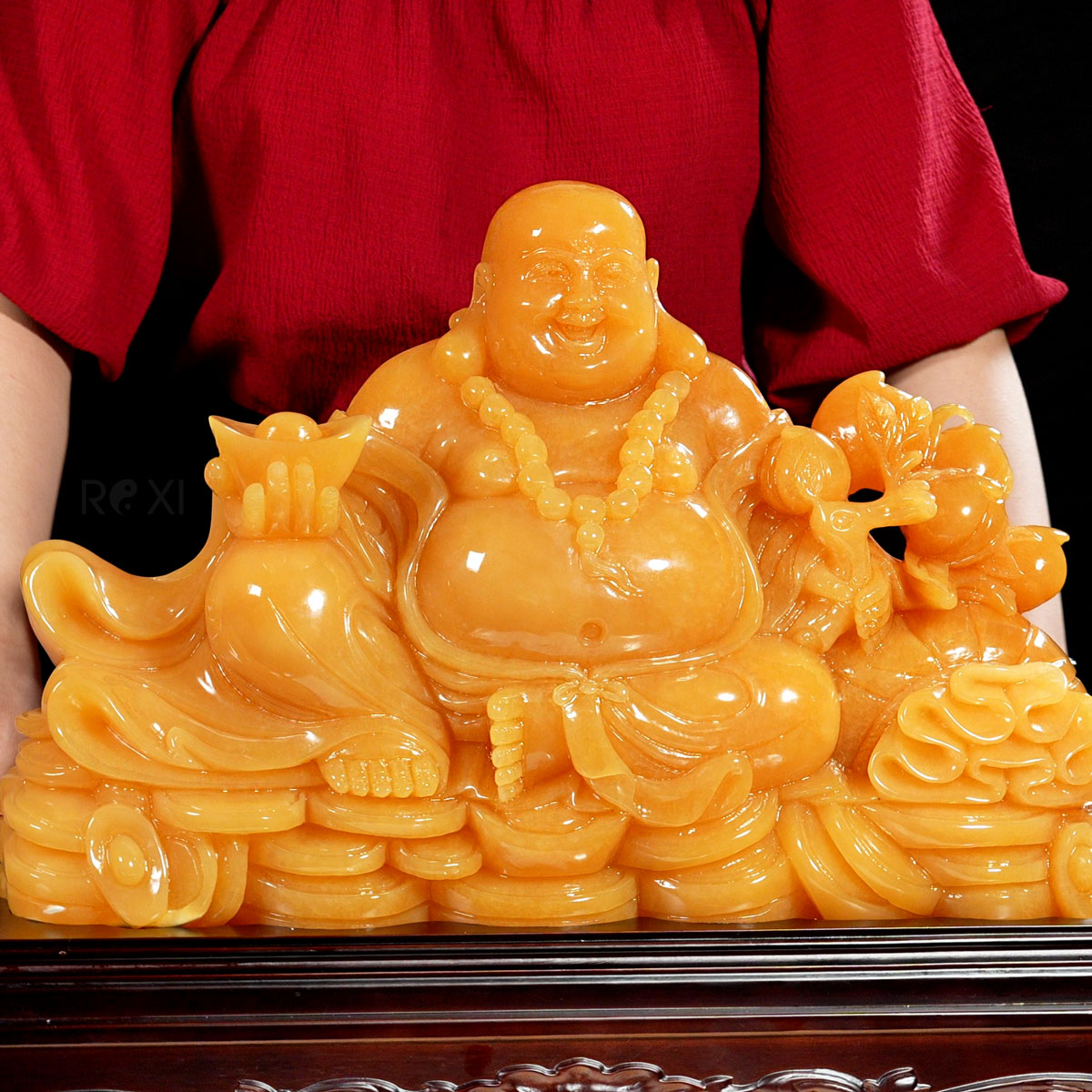 Quà tặng phong thủy - Tượng Di Lặc ngọc hoàng long 33,4kg - 60cm (mẫu 1)