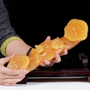 Alternative view of Gậy như ý bằng đá onyx vàng tự nhiên 30cm