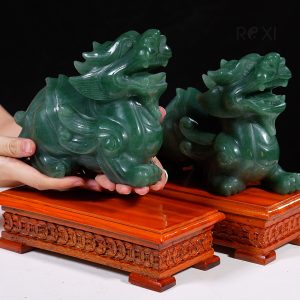 Cặp tỳ hưu thạch anh xanh 4,1kg - 20cm
