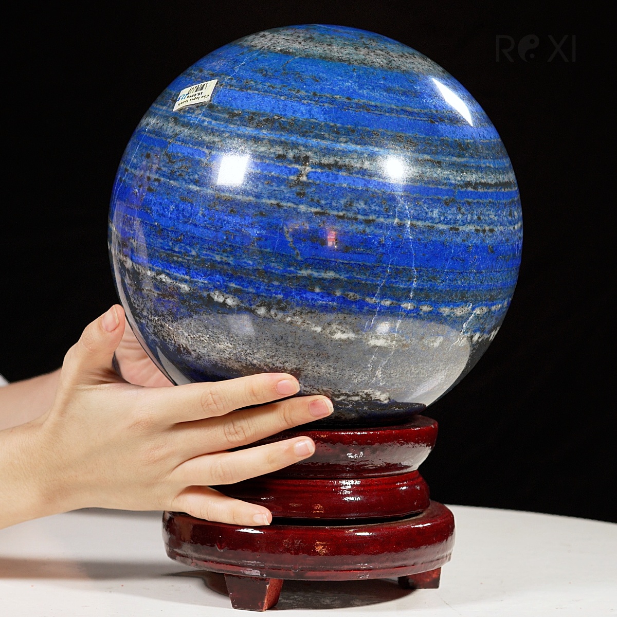 quả cầu lapis lazuli cao cấp - Quả cầu xanh biển lapis lazuli 18,08kg - 22,5cm