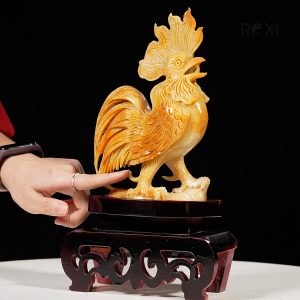 Alternative view of Tượng gà trống ngọc phong thủy ngọc tụ nham (mẫu 2)