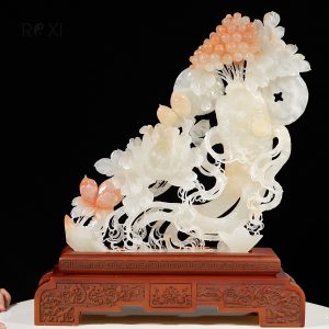 Alternative view of Tác phẩm nhân sâm kim tiền tài lộc ngọc onyx
