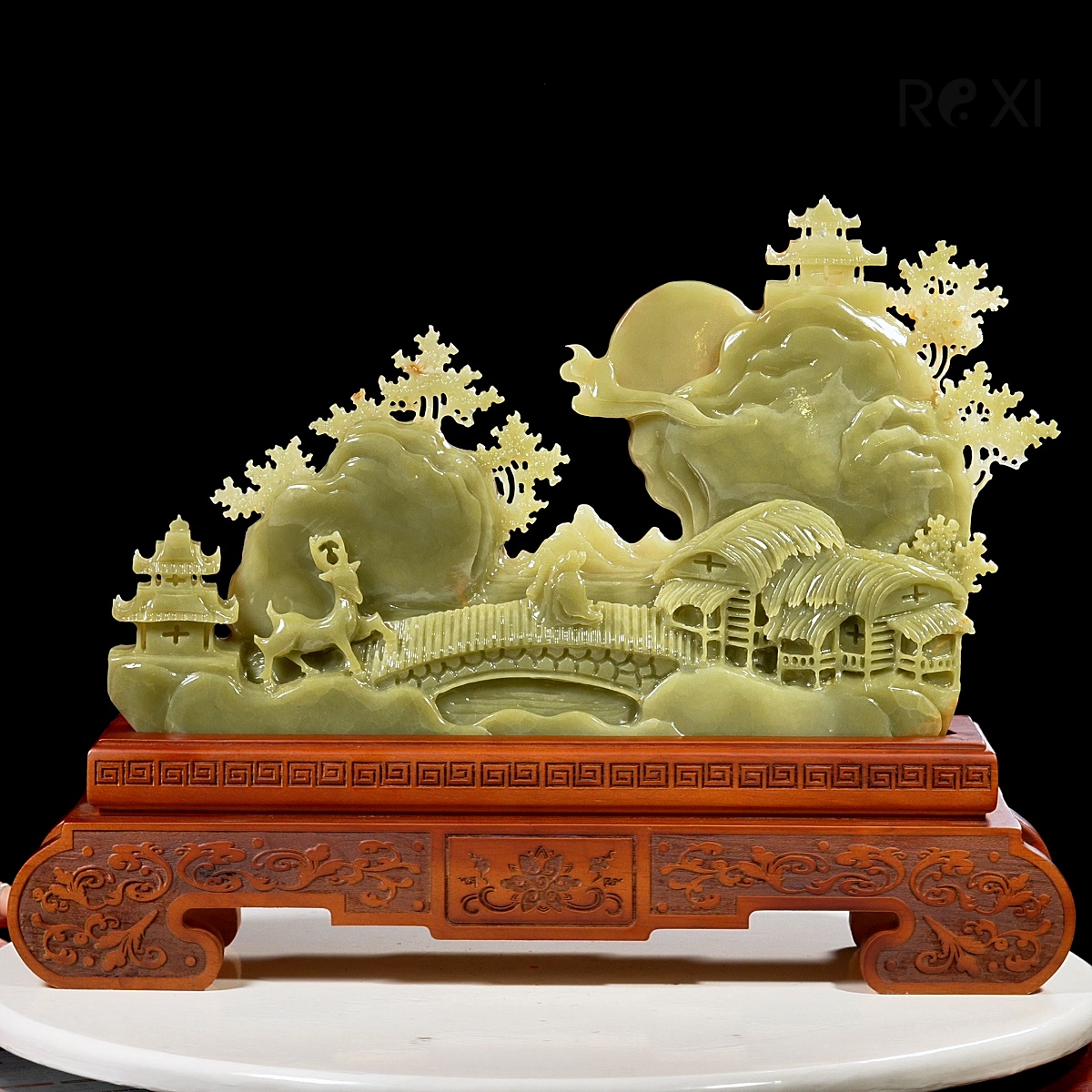 quà tặng bồng lai tiên cảnh ngọc onyx - Tác phẩm Bồng lai tiên cảnh ngọc onyx xanh 9,8kg