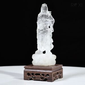 Alternative view of Tượng Quan công thạch anh trắng 17cm