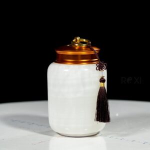 Hũ đựng trà ngọc onyx trắng