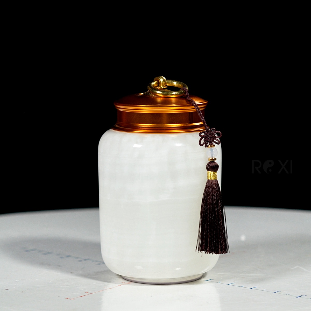 Hũ đựng trà ngọc onyx trắng